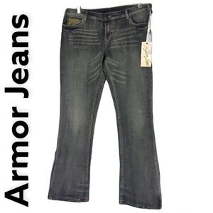 LE Chateau Armor Jeans Grey Regular Rise Straight leg Jeans Size 33